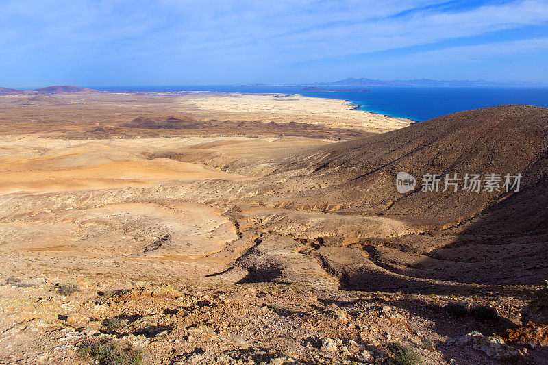 Fuerteventura火山岩层- Montaña Roja